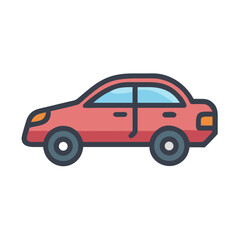 Naklejka premium Side View Car Icon – Sedan and Compact Vehicle Symbol