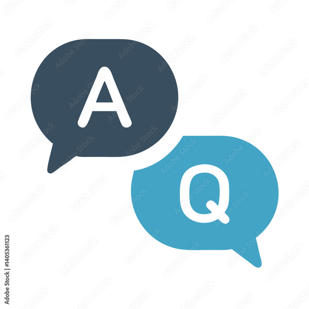 Fototapete speech bubbles with a and q icon – language and q&a communication symbol