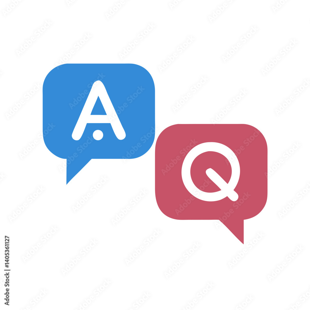 Fototapete speech bubbles with a and q icon – language and q&a communication symbol