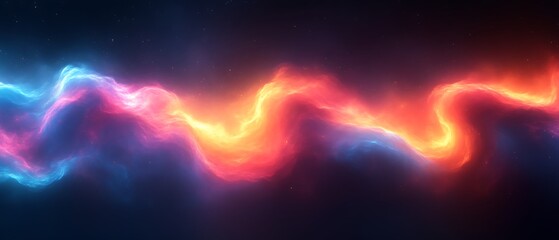 Obraz premium Abstract cosmic energy flow with red and blue swirls.