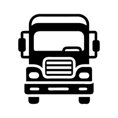 Fototapeta premium Truck Front Icon – Logistics and Freight Transport Symbol