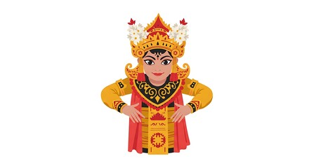 Woman in Traditional Costume Performing Dance