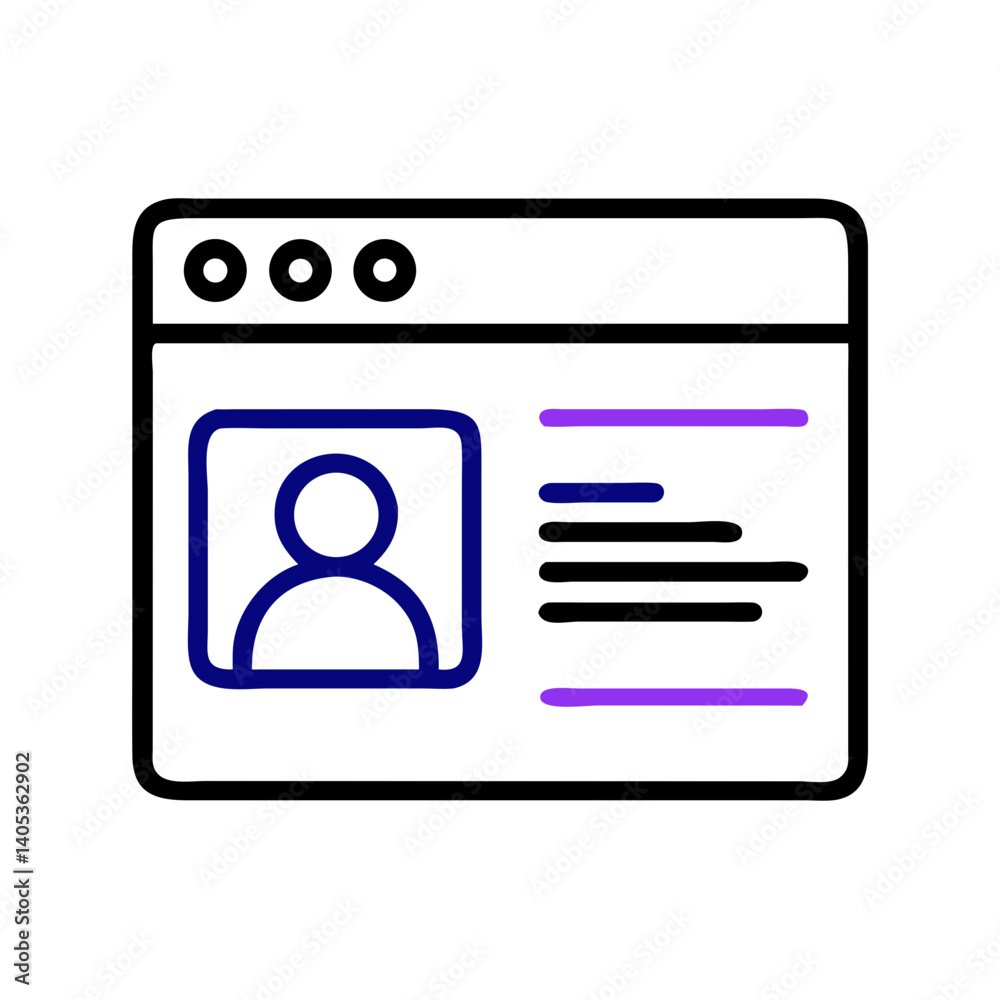 Aufkleber Webpage with User Icon – Profile and Account Symbol