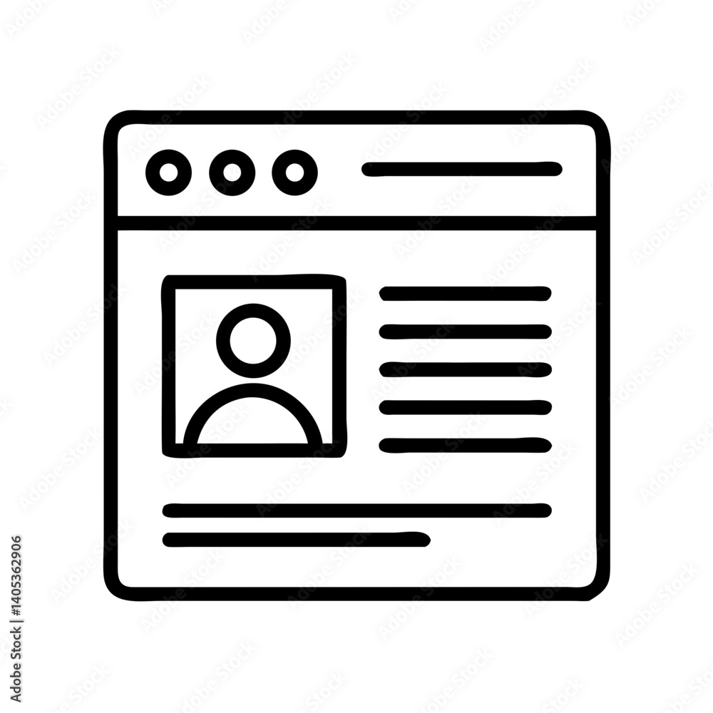 Poster Webpage with User Icon – Profile and Account Symbol