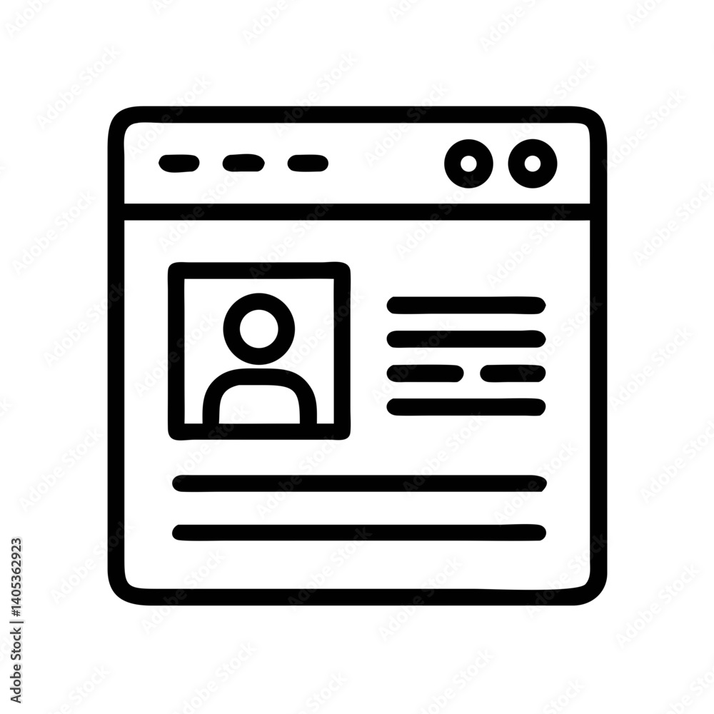 Poster Webpage with User Icon – Profile and Account Symbol