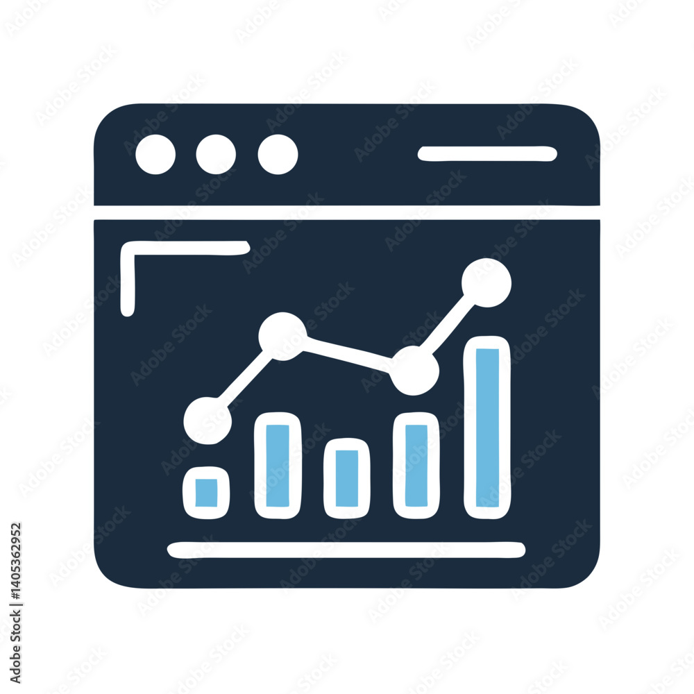 Poster Website Analytics Dashboard Icon – Data Tracking and Performance Symbol