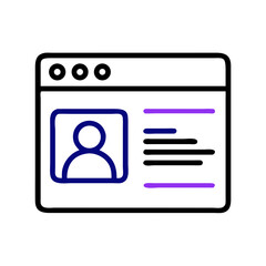 Webpage with User Icon &ndash; Profile and Account Symbol