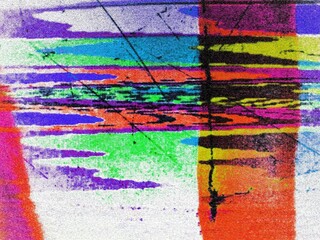 Retro VHS background. Glitch art scan line background. TV scan line monitor for old technology concept. Glitch camera effect. 