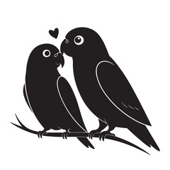 A Lovebird vector silhouette 