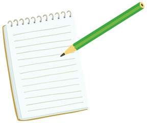 鉛筆とメモ帳のイラスト ベクター素材