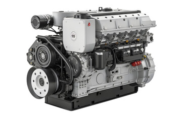 Isolated diesel engine isolated on white background.
