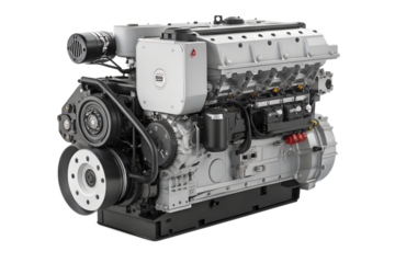 Isolated diesel engine isolated on white background.