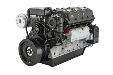 Isolated diesel engine isolated on white background.