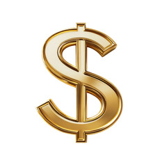 Obraz premium Dollar sign isolated on transparent background