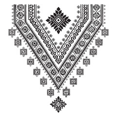 Fototapeta premium Traditional Ethnic Embroidery Vector Design. Geometric Floral Pattern for Textiles & Apparel, floral necklace embroidery design for fashion women in white background