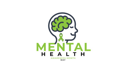 Mental health awareness month. background, banner, card, poster, template. Vector illustration.