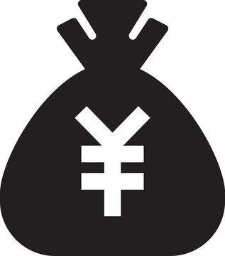 recommend clip art: Silhouette of bag Japanese yen Currency Vector icon yen