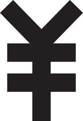 Japanese yen symbol icon silhouette vector flat illustration design