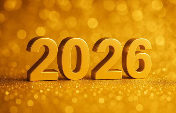 Golden 2026 3d numbers