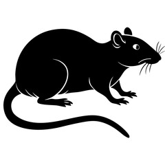 a rat silhouettee on white background



