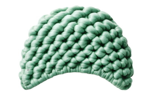 Abstract 3D Render Of A Green Textured Organic Shape On Transparent Background