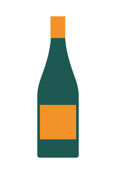 Minimal vector illustration of a wine bottle in flat style. Perfect for wine menus, bar designs, restaurant branding, alcohol packaging, social media, banner, and elegant event visuals. Isolated PNG