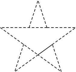 Star icon dashed line. Geometric element