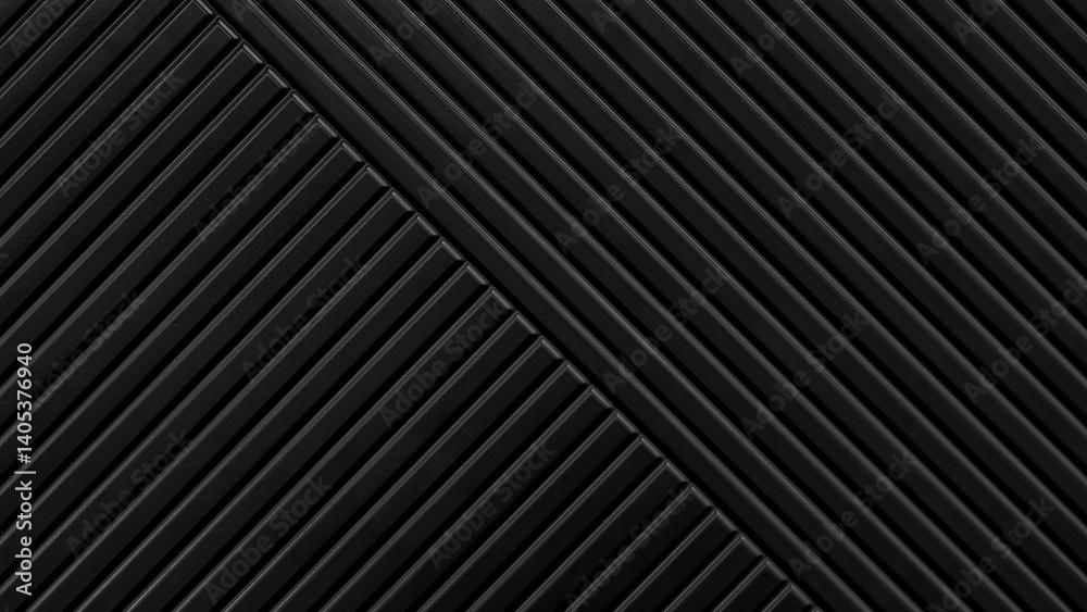 Poster A black background with a series of black lines. The lines are parallel to each other and are of varying lengths