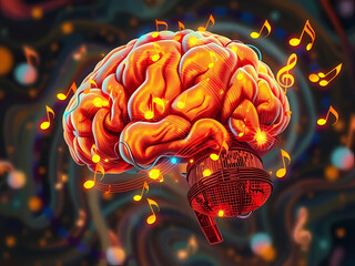 Synaptic Symphony: Artistic Brain and Musical Notes