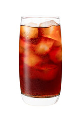 glass of cola with ice