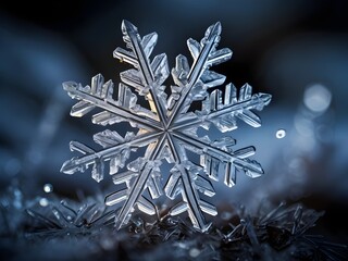 snowflake on the snow