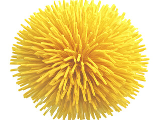 Abstract 3D Yellow Sphere Design On Isolated Transparent Background