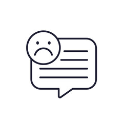 complaint, bad feedback line icon on white