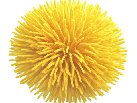 Abstract 3D Yellow Sphere Design On Isolated Transparent Background