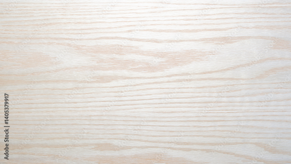 Poster A white wooden surface texture background  with a grain pattern. The surface is smooth and has no visible blemishes.