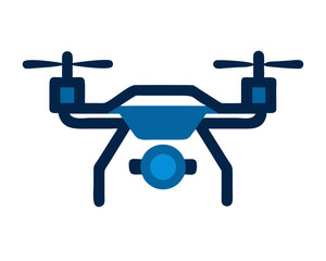 Colorful Child's Drawing of a Drone Flying in the Sky  