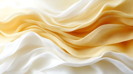 Obraz premium Abstract flowing white and gold fabric.