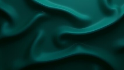 Obraz premium Dark green background featuring stylized waves in varying shades of green, creating a dynamic and fluid visual effect
