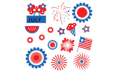 Fourth of July Icons Set