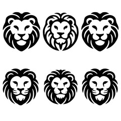 collection of tiger head logo design vector illustration, tiger head silhouette art, tiger head logo bundle tiger head set, Tiger Roar Bundle, Tiger Face Bundle Tiger head vector silhouette