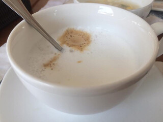 cup of coffee with milk, Cup of Hot Cappuccino hot coffee 