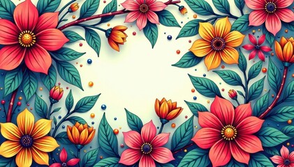 Intricate line art floral pattern, stylish flyer design , abstract, vector, deco