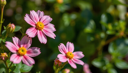 Obraz premium pink and yellow flowers