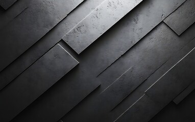 Abstract dark gray geometric background with overlapping rectangular shapes and textured surface.