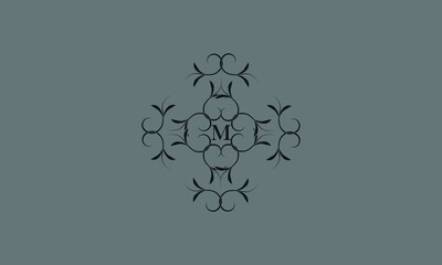 Luxury monogram with letter M. Vector graphic elegant logo, suitable for restaurants, hotels, cafes, shops, fashion, beauty salons, etc.