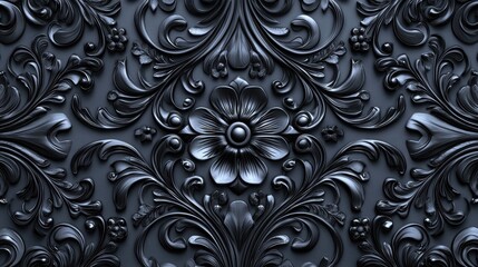 Elegant Black Embossed Wallpaper Background for Sophisticated Design