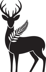 deer silhouette vector on a white background