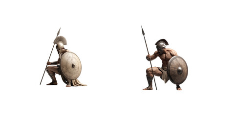 Ancient warriors with shields 
