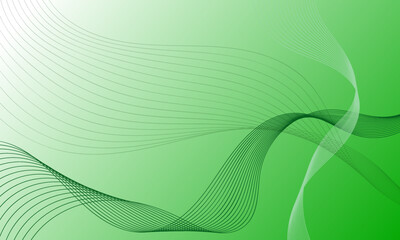 green soft lines wave curves with soft gradient abstract background