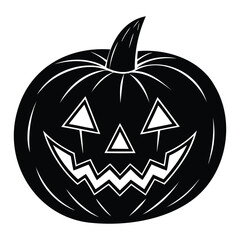 Black Jack O Lantern Pumpkin - Halloween Vector Graphic